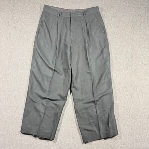 Smash Mens Pleated Trousers Black Cuffed Dress Pants Size 88 38x27.5